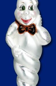 Halloween Twisty Ghost Glass Ornament