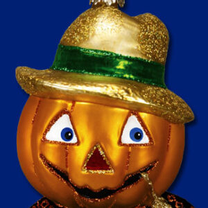 Country Pumpkin Glass Ornament