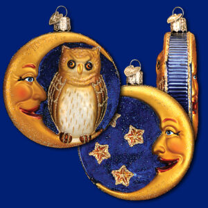 By The Light of the Silvery Moon Glass Ornament