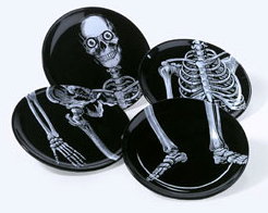 Skeleton Bones Appetizer Plate Set