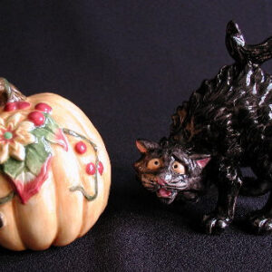 Halloween Harvest Black Cat  Salt & Pepper Set