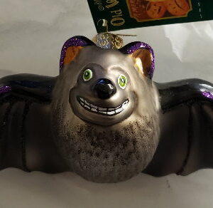 Batty Bat Glass Ornament