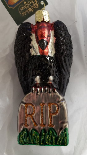 Halloween Vulture Glass Ornament 1 Halloween Vulture Glass Ornament