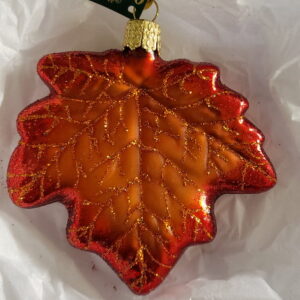 Fall Maple Leaf Glass Ornament