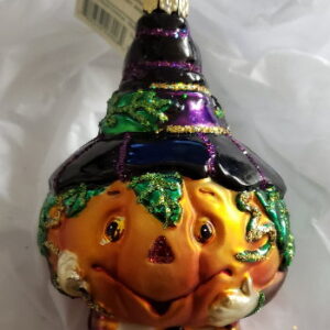 Jolly Jack O'Lantern Glass Ornament