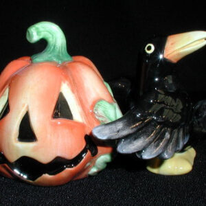 Jack O'Lantern & Crow  Salt & Pepper Set