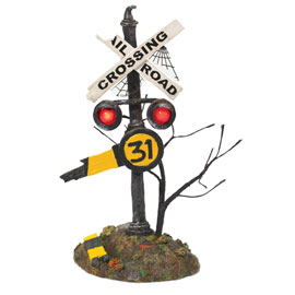 Haunted Rails Crossing Sign Train Accessory