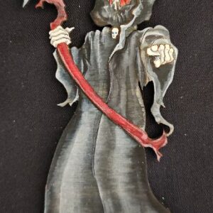 Jill Ellen Chambers Wood Die-Cut Grim Reaper Hand Painted Ornament