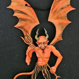 Jill Ellen Chambers Wood Die-cut Hand Painted Satan Devil Ornament