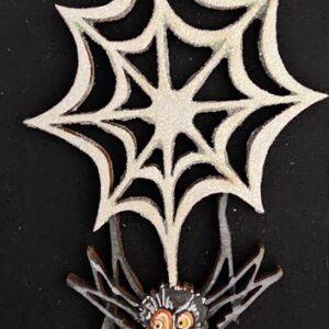 Jill Ellen Chambers Wood Die-Cut Hand Painted Dangling Spider Ornament