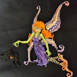Jill Ellen Chambers Wood Die-Cut Hand Painted Fairy Ornament