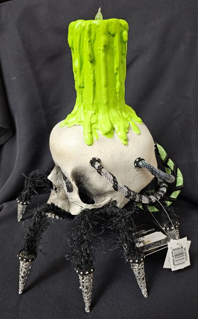 Katherines Collection Large Chaotic Spider Skull Candle 3 Katherines Collection Large Chaotic Spider Skull Candle - Image 3