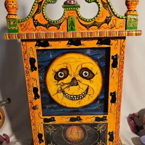 Spookylvania Moon Face Pendulum Original Art Clock One of A Kind