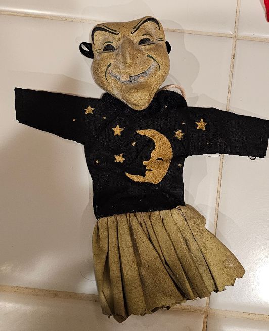 Rucus Studio Mini Witch Costume on Hangar Ornament Retired 2007 1 Rucus Studio Mini Witch Costume on Hangar Ornament Retired 2007