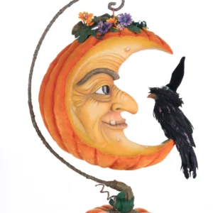 Katherine's Collection Pumpkin Moon Witch Wall Piece or Tabletop