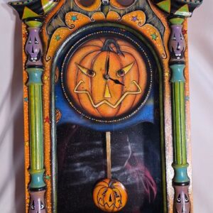 Spookylvania Grand Pumpkin 18" Pendulum Wall Clock