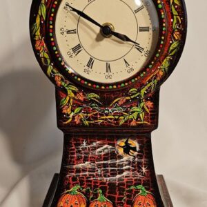 Spookylvania Pumpkin Garden 12" Mantel Clock with Witch & Ghosts
